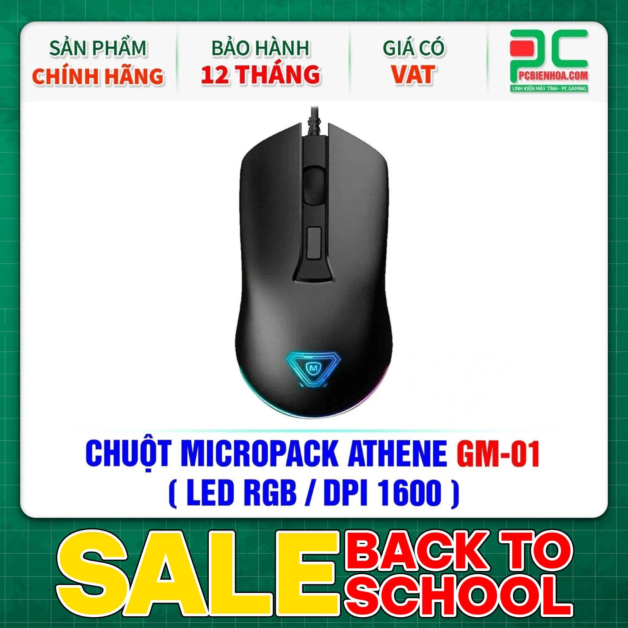  CHUỘT MICROPACK ATHENE GM-01 ( LED RGB / DPI 1600 ) 