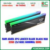  RAM ADATA XPG LANCER BLADE BLACK RGB - 32GB (2x16GB) 6000MHz DDR5 
