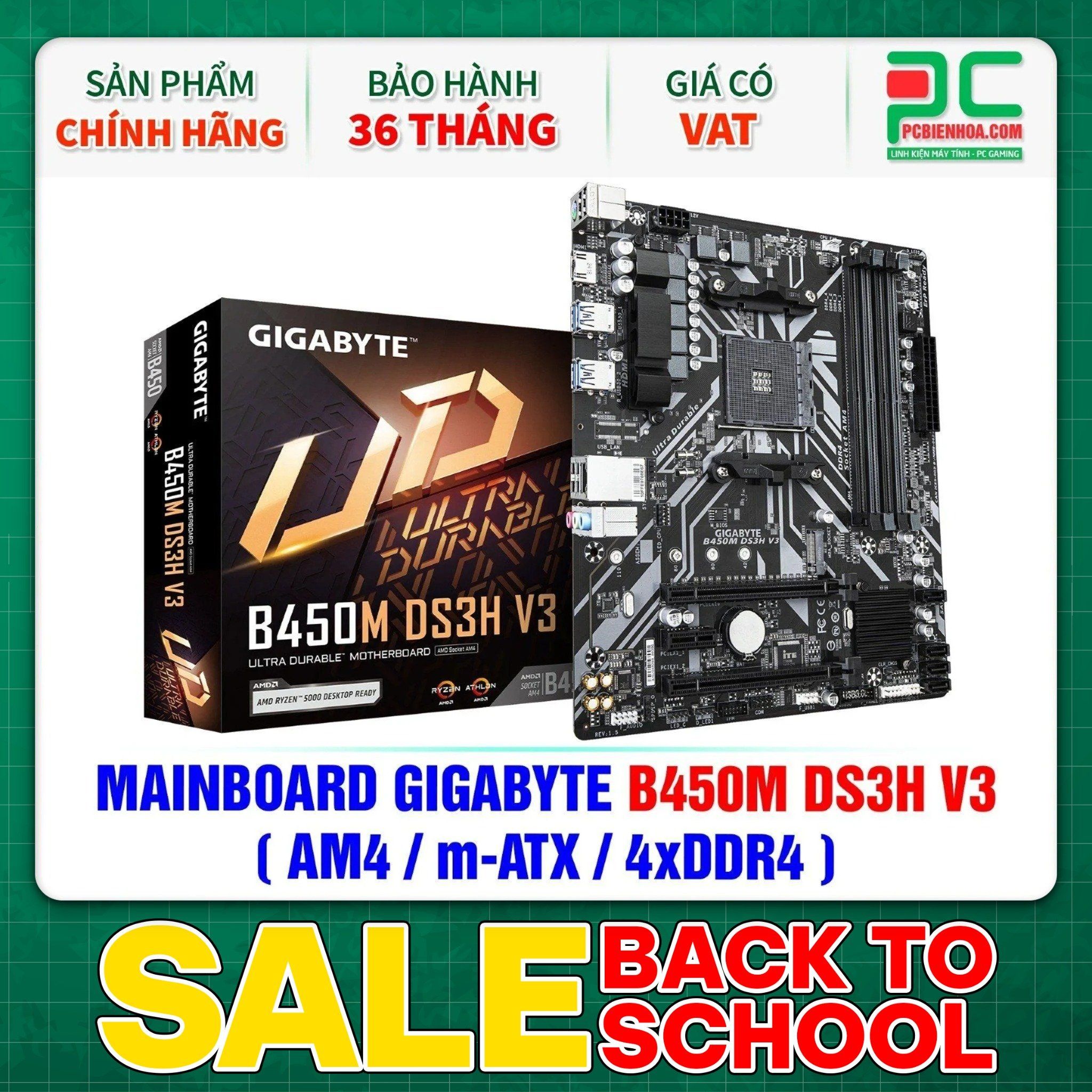  MAINBOARD GIGABYTE B450M DS3H V3 ( AM4 / m-ATX / 4xDDR4 ) 