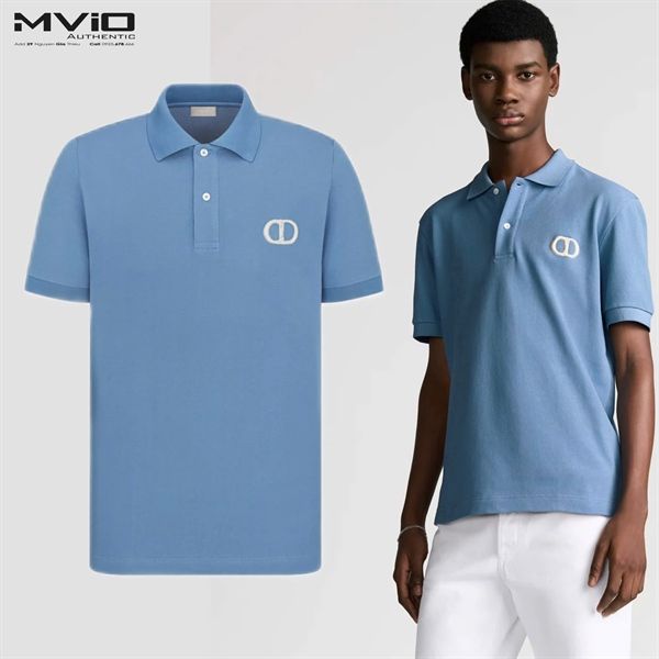  Polo Dior Xanh Blue CD Trắng 013J800A0373 