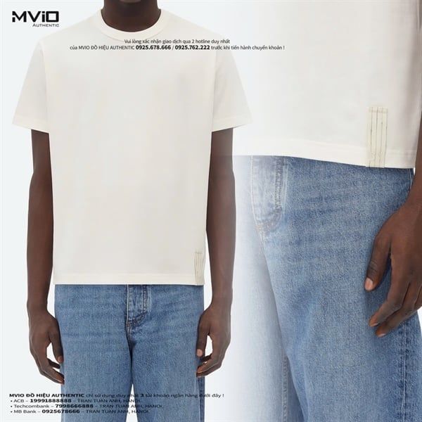  Phông Bottega Veneta Trắng Vạt Nhỏ Thân 804271V4N50 9071 