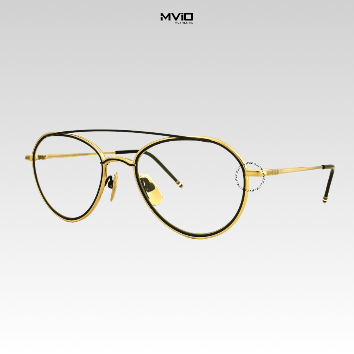  Kính Thom Browne Gọng Gold Viền Cờ TB109 CGLDNVY 