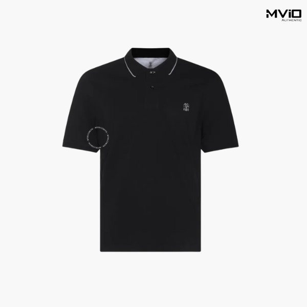  Polo Brunello Cucinelli Đen Logo MOT638765 
