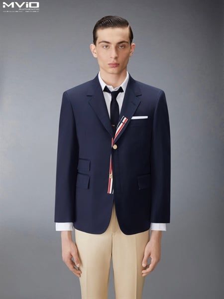  Blazer Thom Browne Navy Vạt Ngực MJC328E 04502 415 