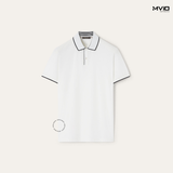  Polo Loro Piana Trắng Cổ Viền Đen FAI4903 69544 