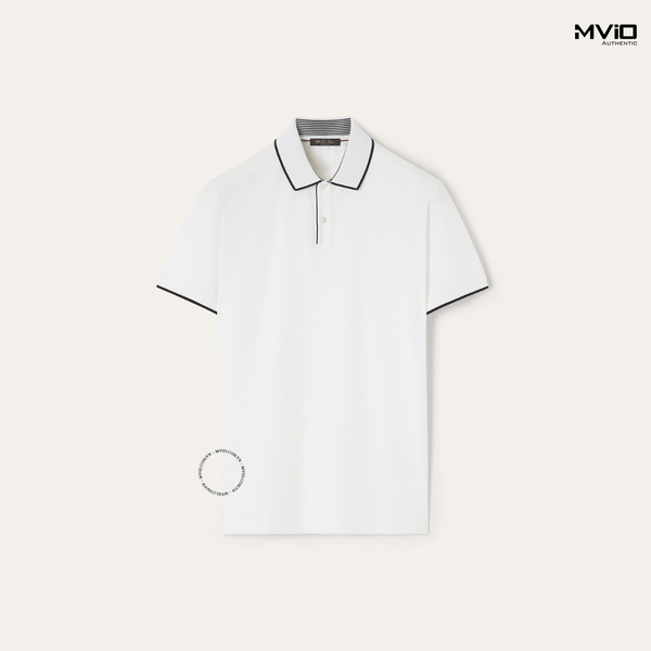  Polo Loro Piana Trắng Cổ Viền Đen FAI4903 69544 