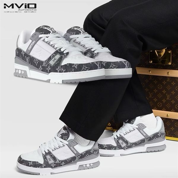  Sneaker Louis Vuitton Đen Grey Denim Monogram 1ADF57 