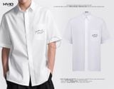  SƠ MI DIOR CỘC TAY TRẮNG CHỮ TÚI NGỰC 1947 493C521A1581 003 