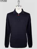  Polo Kiton Navy Dài Tay Khoá Zip UMK0493 3343 