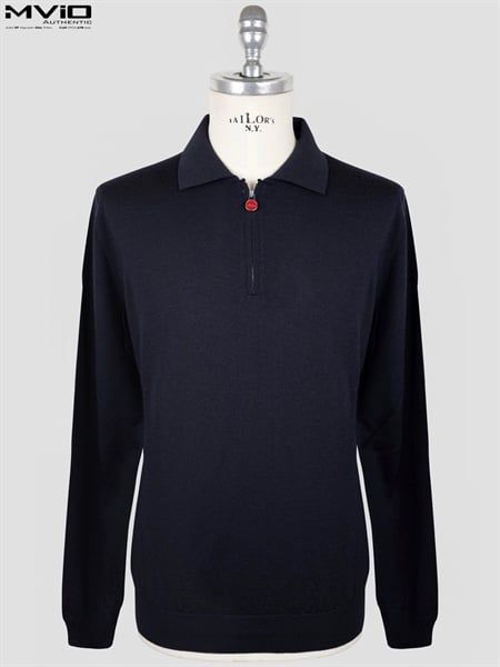  Polo Kiton Navy Dài Tay Khoá Zip UMK0493 3343 