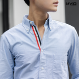  Sơ Mi Thom Browne Xanh Dài Tay Sọc Ngực MWL010E-F0313 480 