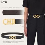  Belt Salvatore Đen Mặt Khoá Gold 675542 586940 