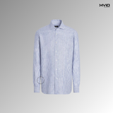  Sơ Mi Zegna Dài Tay Xanh Kẻ UFX27A9 SRF7 