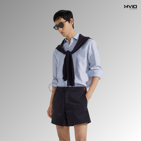  Sơ Mi Zegna Dài Tay Xanh Kẻ UFX27A9 SRF7 