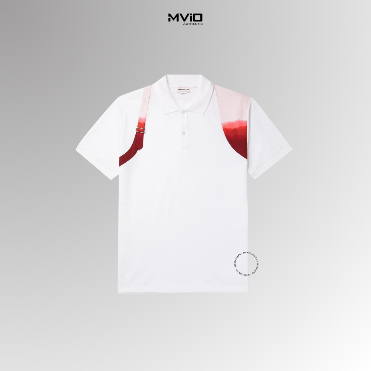  Polo Alexander Mcqueen Trắng Vạt Màu 650700 QQX33 