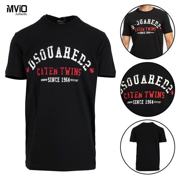  Phông Dsquared Đen Chữ Đỏ Caten Twin Since 1964 S71Gd1085 