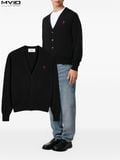  Khoác Cardigan Ami Paris Đen Tim Đỏ HKC361001 009 