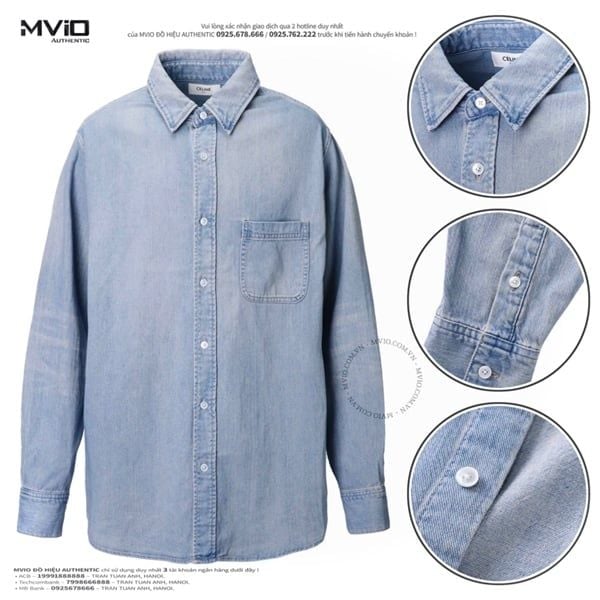  Sơ Mi Celine Xanh Indigo Denim 2T230255U07VS. 