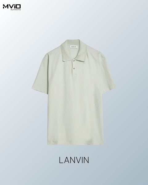  Polo Lanvin Xanh Begie Chữ Thêu Bụng RMPL0001 J018P23 