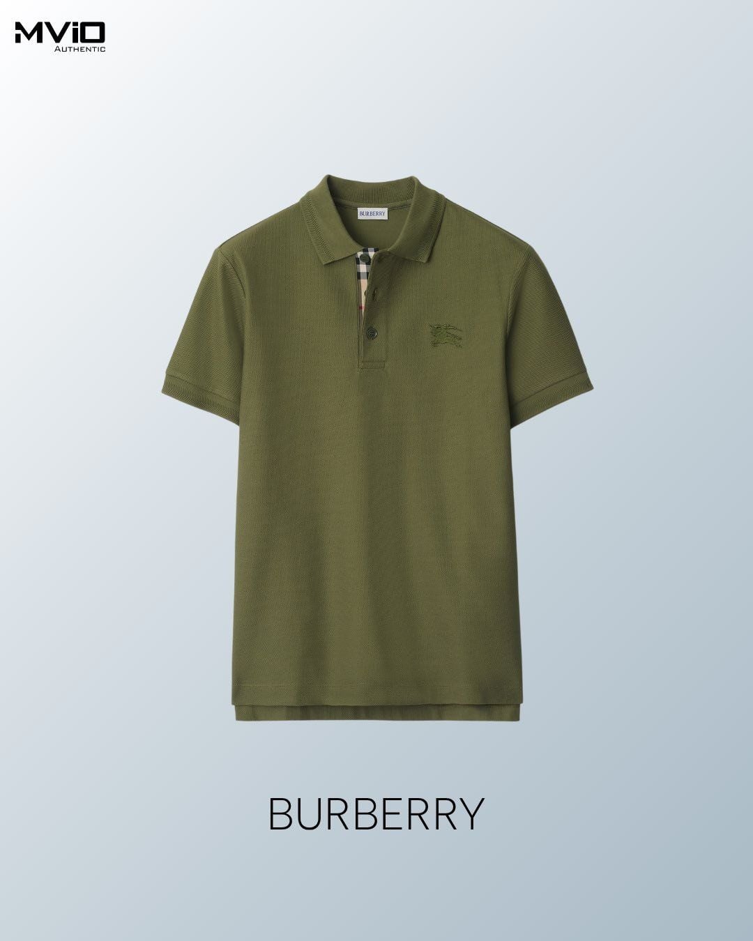  Polo Burberry Xanh Green TB Cổ Viền 8083156 A1468 