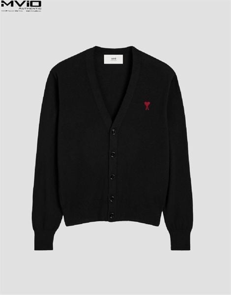  Khoác Cardigan Ami Paris Đen Tim Đỏ HKC361001 009 