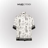  Sơ Mi Fendi Cộc Tay Lụa Be Hoạ Tiết FS0966AR65 F1MTG 