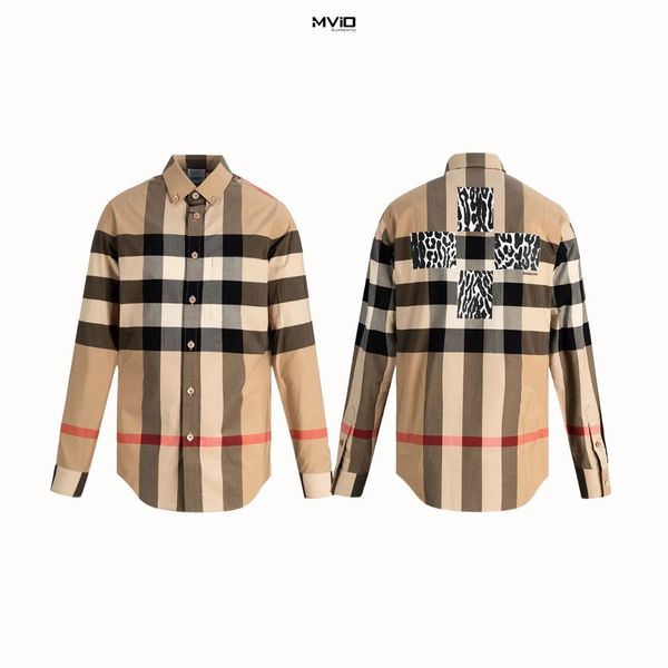  Sơ Mi Burberry Dài Tay Camel Hoạ Tiết Sau Lưng 8057468 1005 