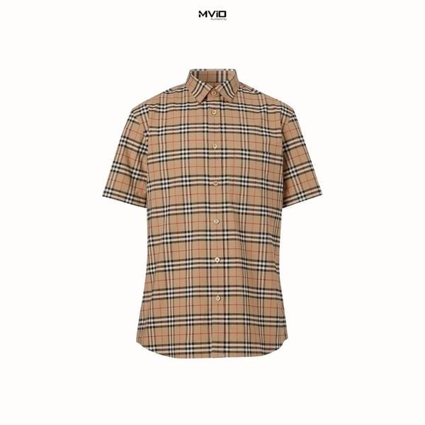  Sơ Mi Burberry Cộc Tay Vintage Kẻ Nhỏ 8020965 