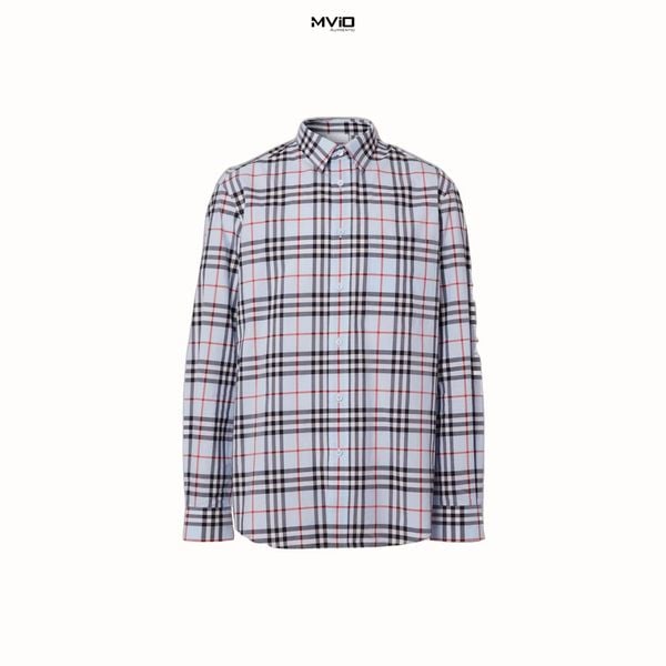  Sơ Mi Burberry Dài Tay Pale Bule Ip Check 8038522 1003 