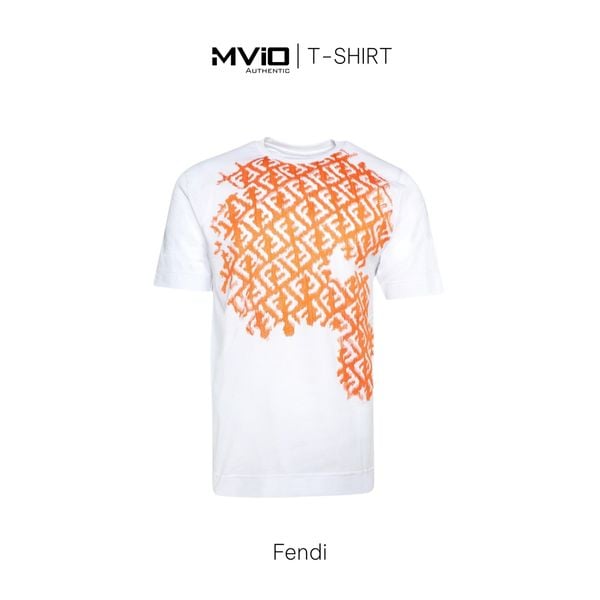  Phông Fendi Trắng Vân FF Cam Thêu FY0936 AN25F1K0X 