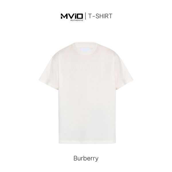  Phông Burberry Trắng Pha Chữ Ngực 8068709 