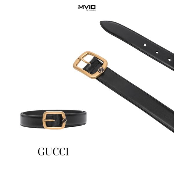  Belt Gucci Đen Khoá Cài Gold 7684090YARG 1056 