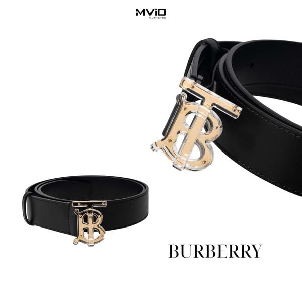  Belt Burberry Đen Logo Tb Trong Suốt 8051512 