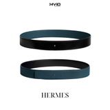  Belt Hermes Reversible Leather Strap Noir / Navy ( Đen Navy) 