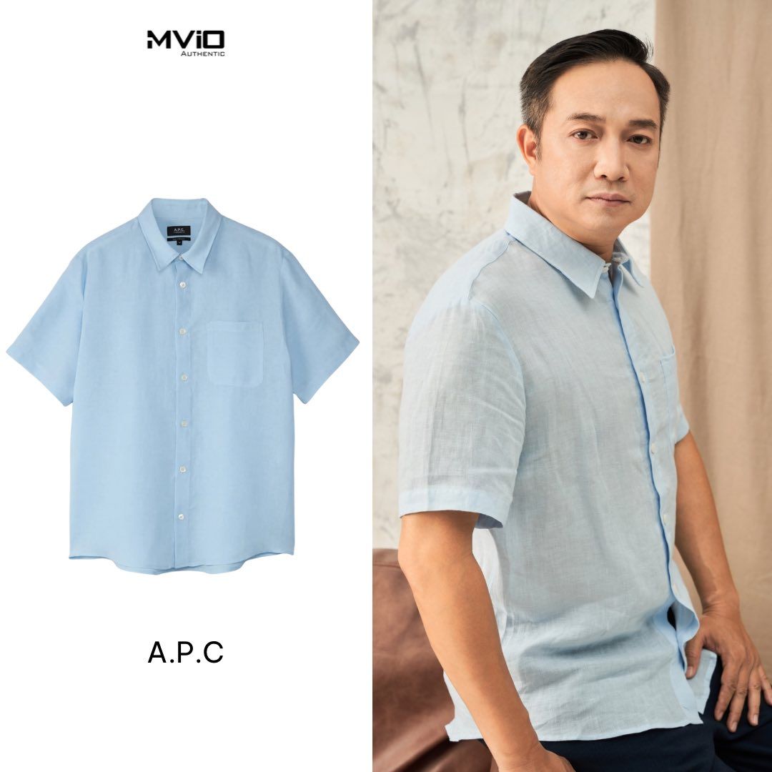 Sơ Mi A.P.C Cộc Tay Xanh Nhạt MA41100112914 