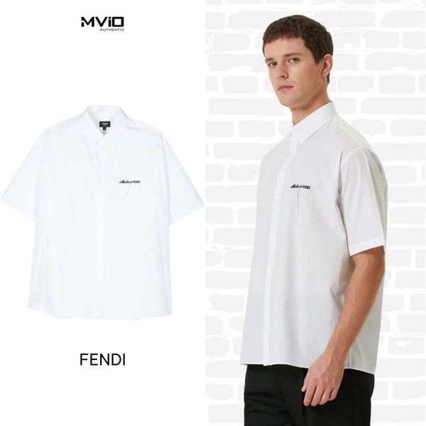  Sơ Mi Fendi Trắng Cộc Tay Logo Made In Fendi FS0795AR64P0QA0 