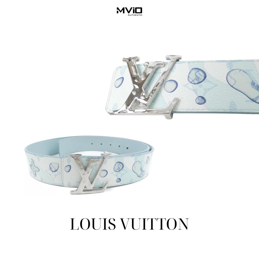  Belt Louis Vuitton Trắng Xanh Ngọc Vân M0726T 