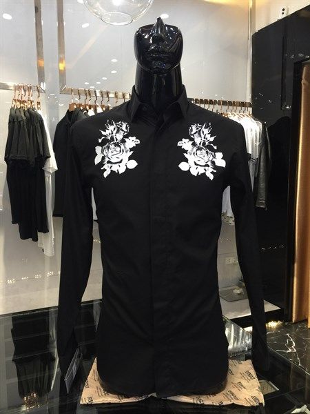  Sơ Mi Dior Đen Dài Tay Hoa 433C529 K1380 