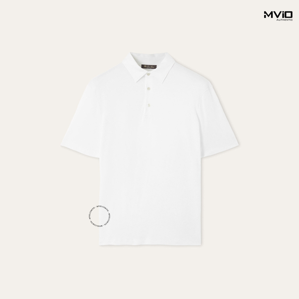  Polo Loro Piana Trắng Chất Cotton Sea Island FAP0798 66227 