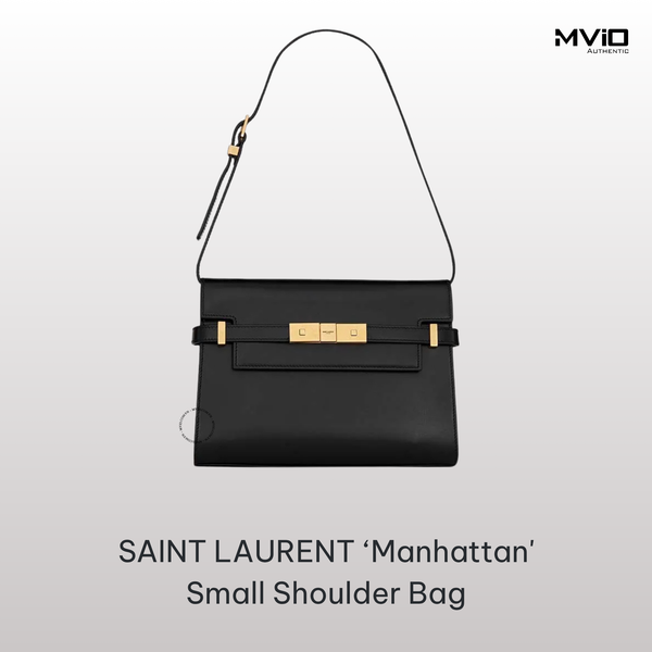  Túi Saint Laurent Đen Khoá Vàng Da Trơn 67SJ6260 SXOW1000 