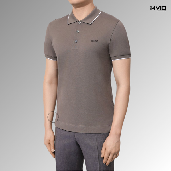  Polo Zegna Xám Cổ Viền Trắng UD358A7.D746.N07.50.R 