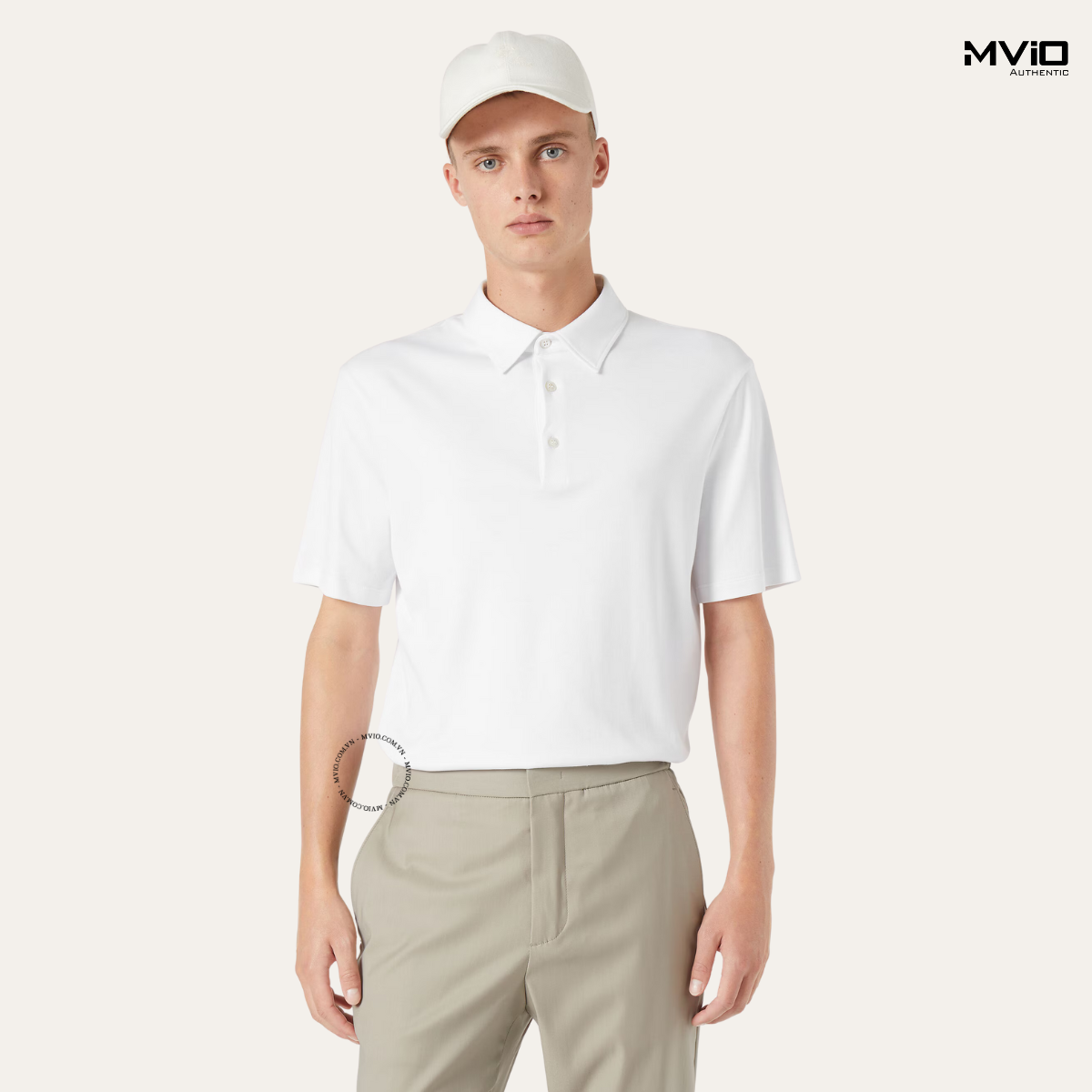  Polo Loro Piana Trắng Chất Cotton Sea Island FAP0798 66227 