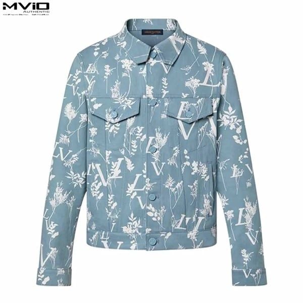  Khoác Louis Vuitton Denim Xanh Vân Trắng 1AA5I2 