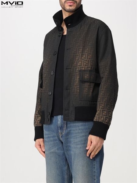  Khoác Fendi Vân FF Đen Vàng FW1165AQMW 