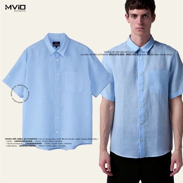  Sơ Mi A.P.C Cộc Tay Xanh Nhạt MA41100112914 