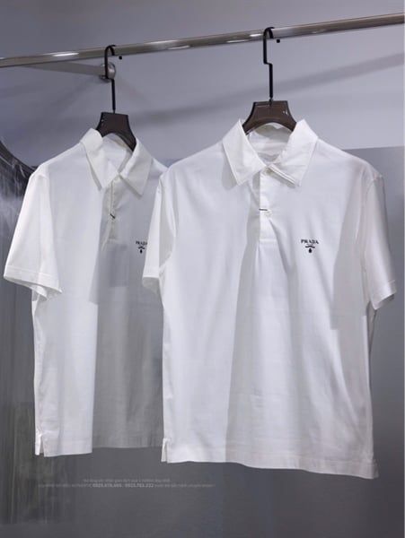  Polo Prada Trắng Bianco Chữ Ngực UJN85 