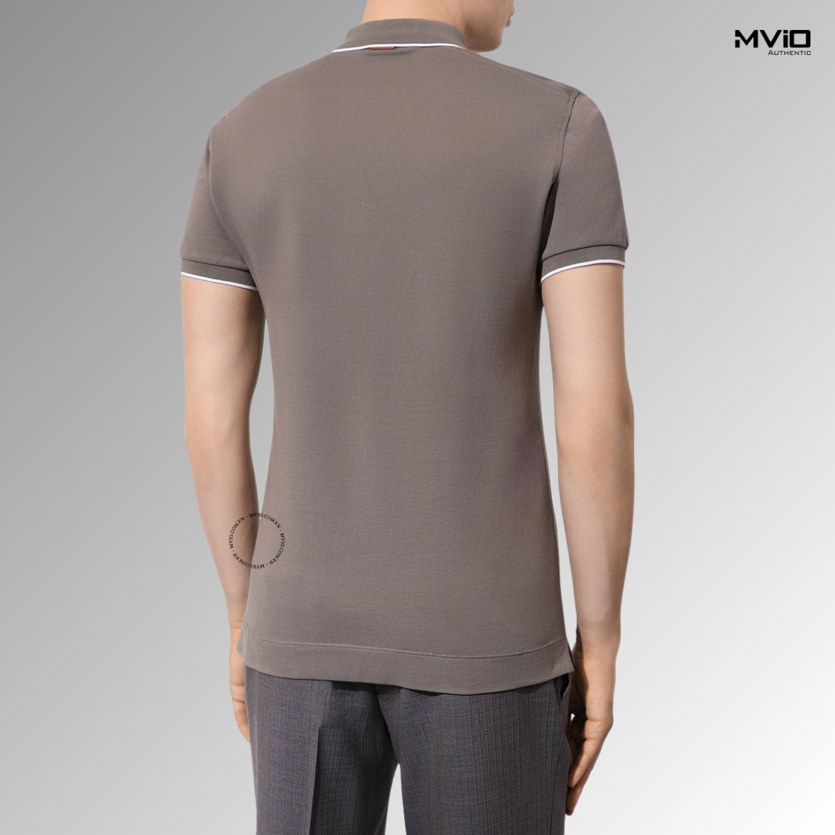  Polo Zegna Xám Cổ Viền Trắng UD358A7.D746.N07.50.R 