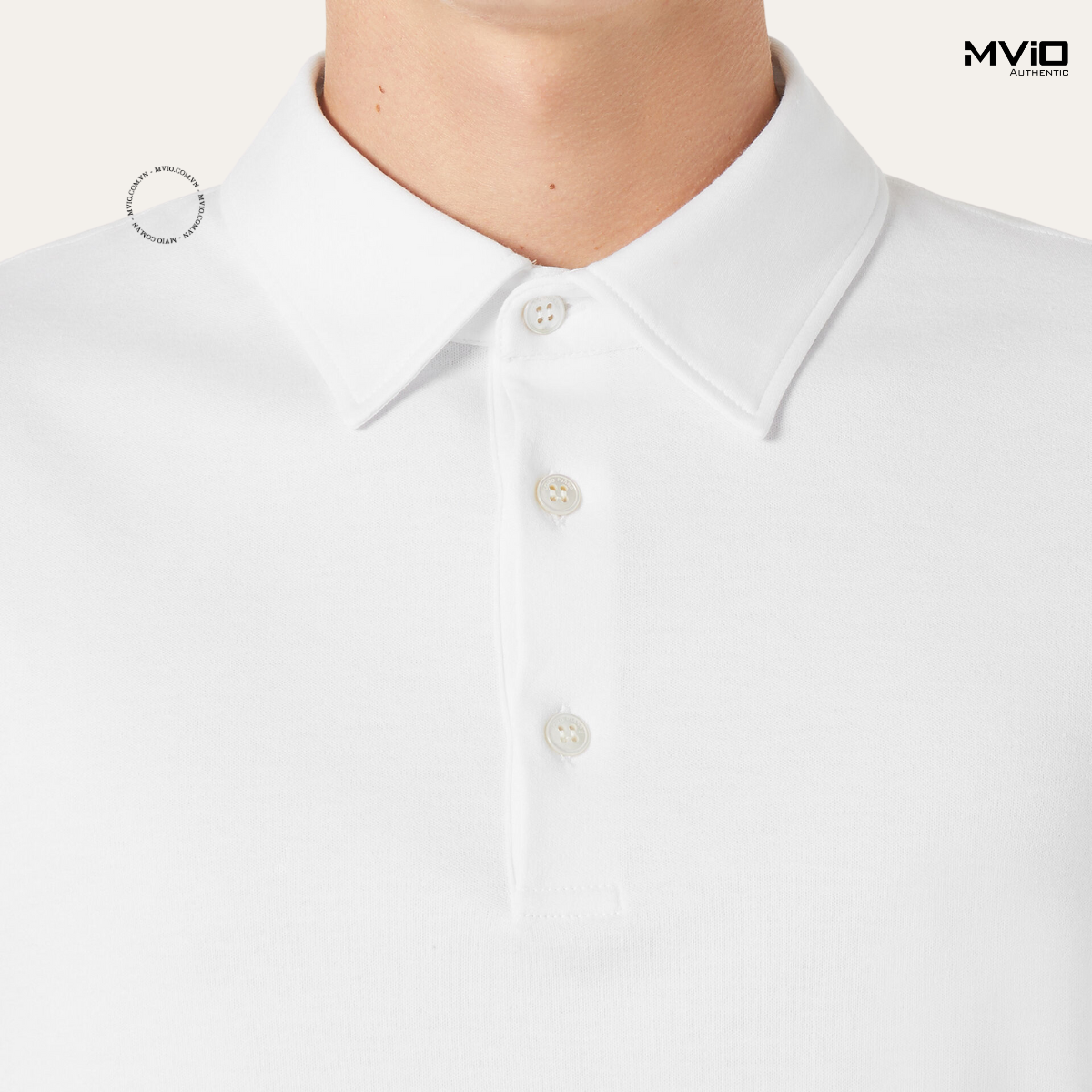  Polo Loro Piana Trắng Chất Cotton Sea Island FAP0798 66227 