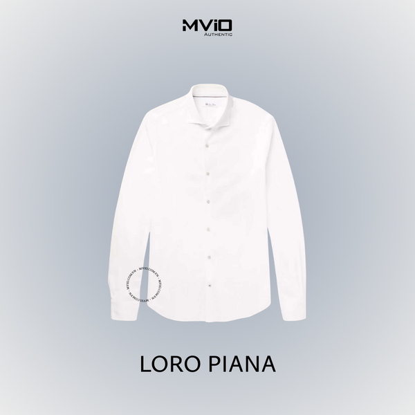  Sơ Mi Loro Piana Trắng Cotton Gai FAL3899. 