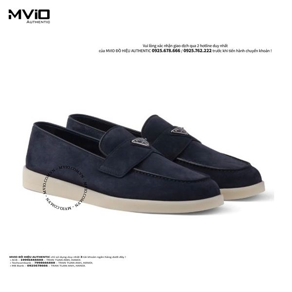  Loafer Prada Xanh Navy Đế Trắng 2DG124FG000103_F0008 